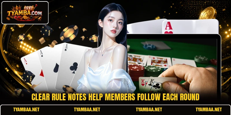 Clear rule notes help members follow each round