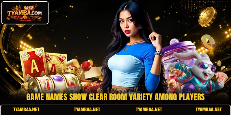 Game names show clear room variety among players Game names show clear room variety among players