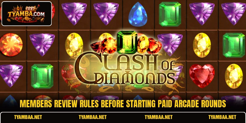 Members review rules before starting paid arcade rounds