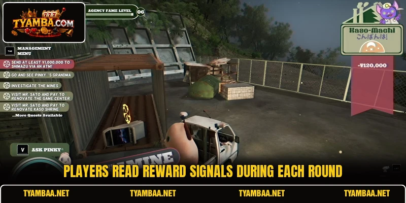 Players read reward signals during each round Players read reward signals during each round