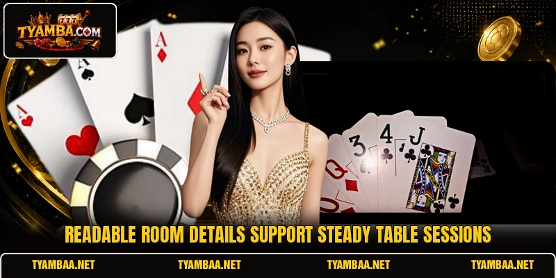 Readable room details support steady table sessions Readable room details support steady table sessions