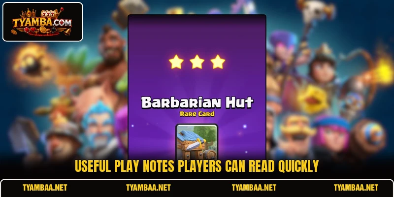 Useful play notes players can read quickly Useful play notes players can read quickly