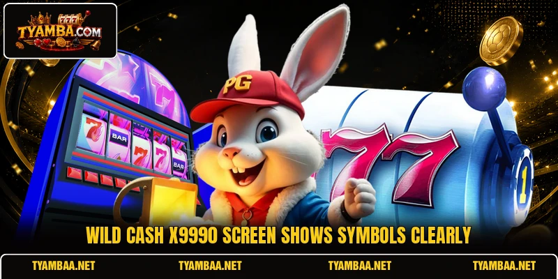 Wild Cash X9990 screen shows symbols clearly